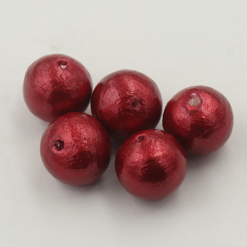 日本经典植物棉花红色大珍珠通孔半孔串珠耳环耳坠耳钉饰品配件