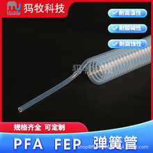 厂家直销 PFA弹簧管 聚全氟乙丙烯螺旋管fep弹簧管耐高温耐腐蚀