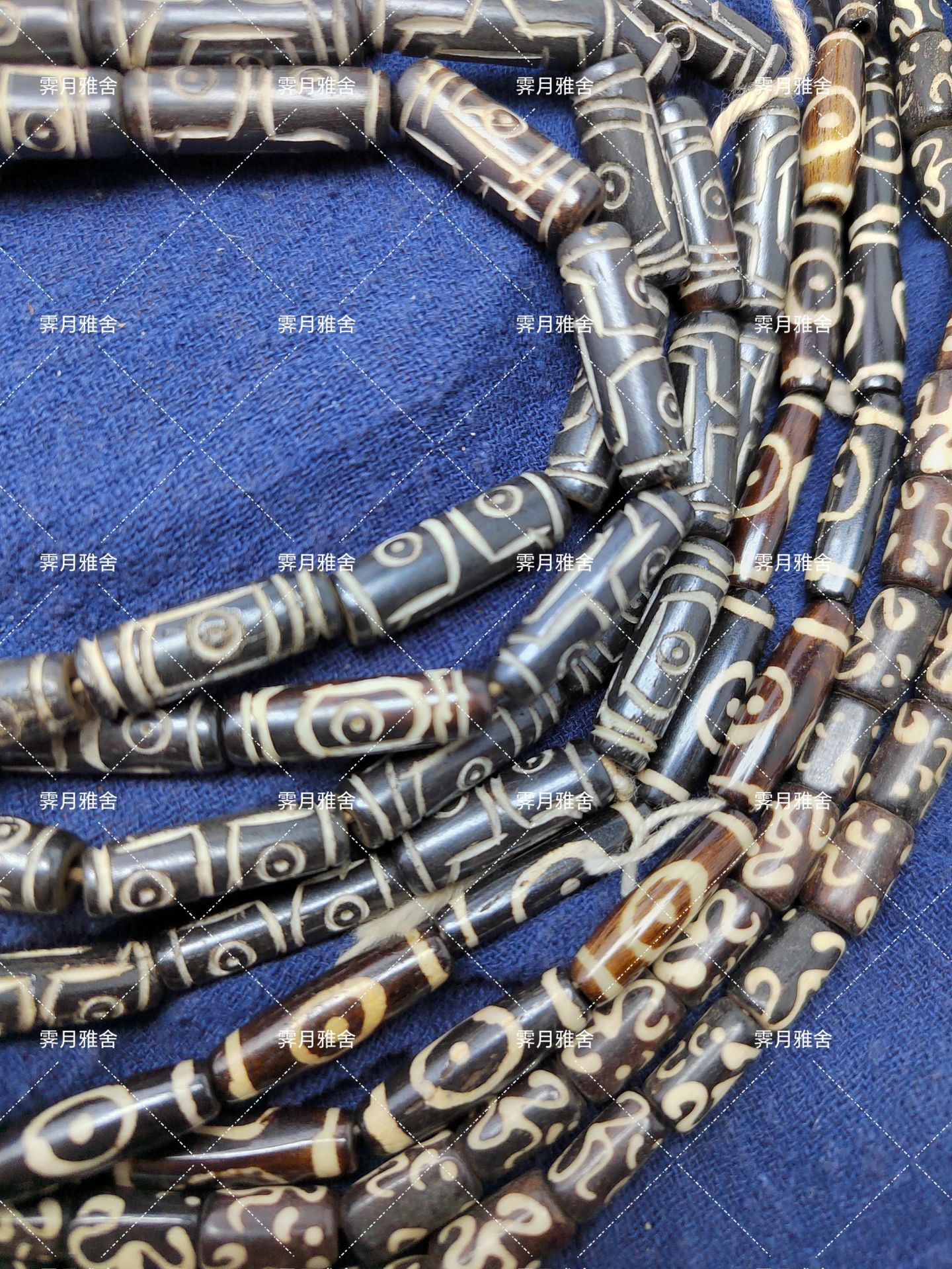 尼泊尔进口牦牛骨天珠长勒子颗手持佛珠文玩配件diy手串项链藏风