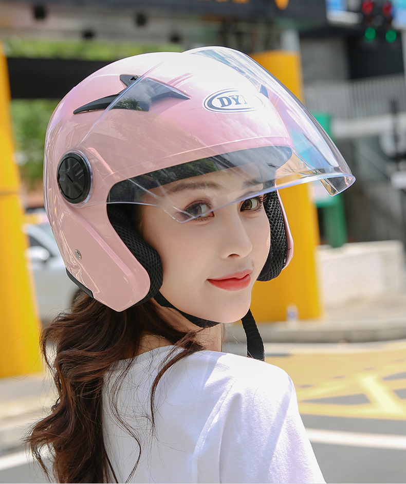 电动电瓶车头盔灰男女士四季夏季通用可爱冬季摩托半盔安全帽全盔