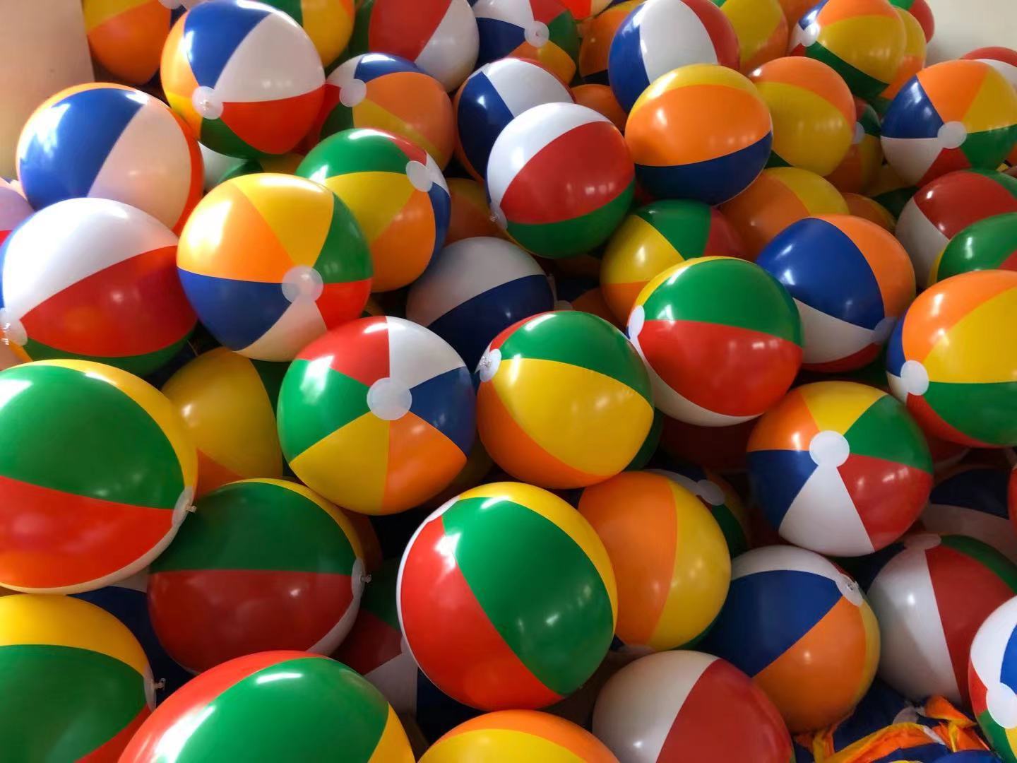 厂家直销pvc充气玩具沙滩球儿童卡通球六片彩球 各种大小彩球