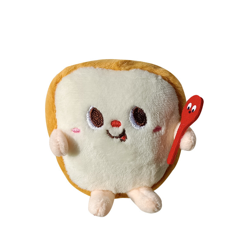 Cute Rex Rabbit Hamburger Chicken Leg Car Key Ring Pendant Ins Online Influencer Plush Doll Schoolbag Bag Charm Gift