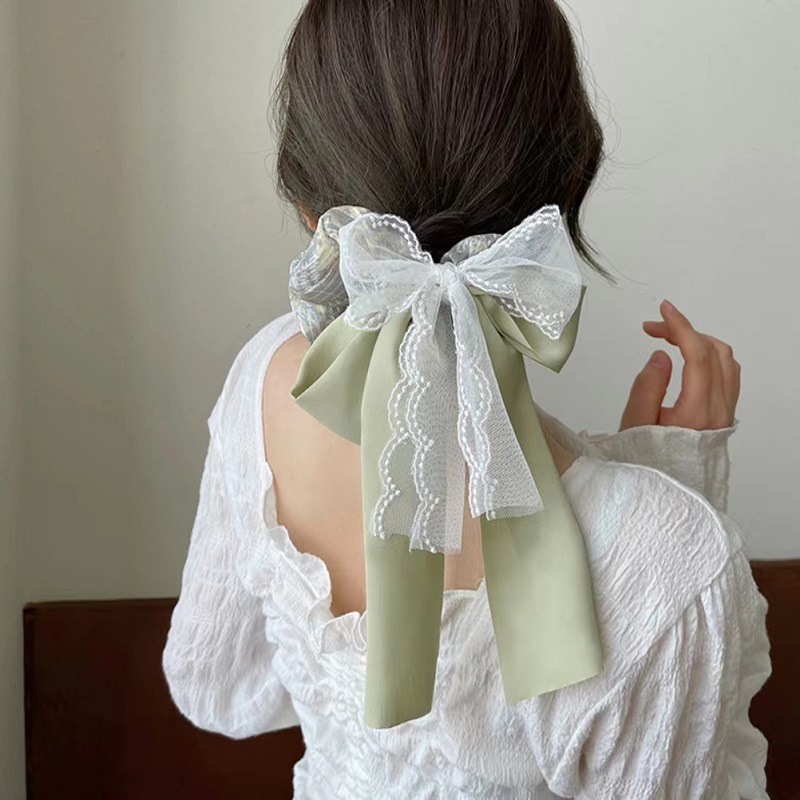 新款蝴蝶结气质大肠发圈复古丸子头发绳女韩版ins扎头发头绳发饰