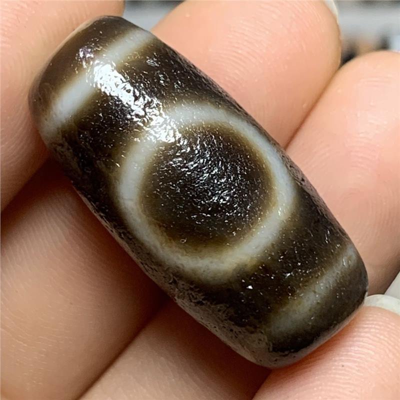 z一物一图 天然玛瑙真品马蹄纹包浆高油一眼天地天珠吊坠28*13mm