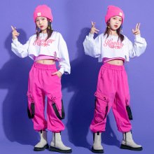 女童爵士舞服装儿童演出服Jazz露肚脐套装走秀hiphop嘻哈潮服