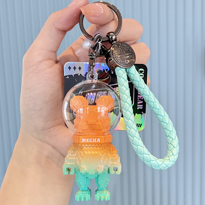 Internet Celebrity Space Cat Doll Keychain Silicone Astronaut Pendant Cartoon Car Key Chain Schoolbag Pendant