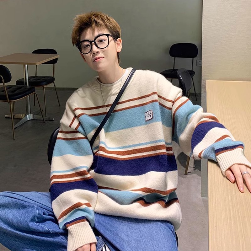 青少年毛衣男秋冬打底衫学生内搭初中生高中生线衣服套头圆领潮流