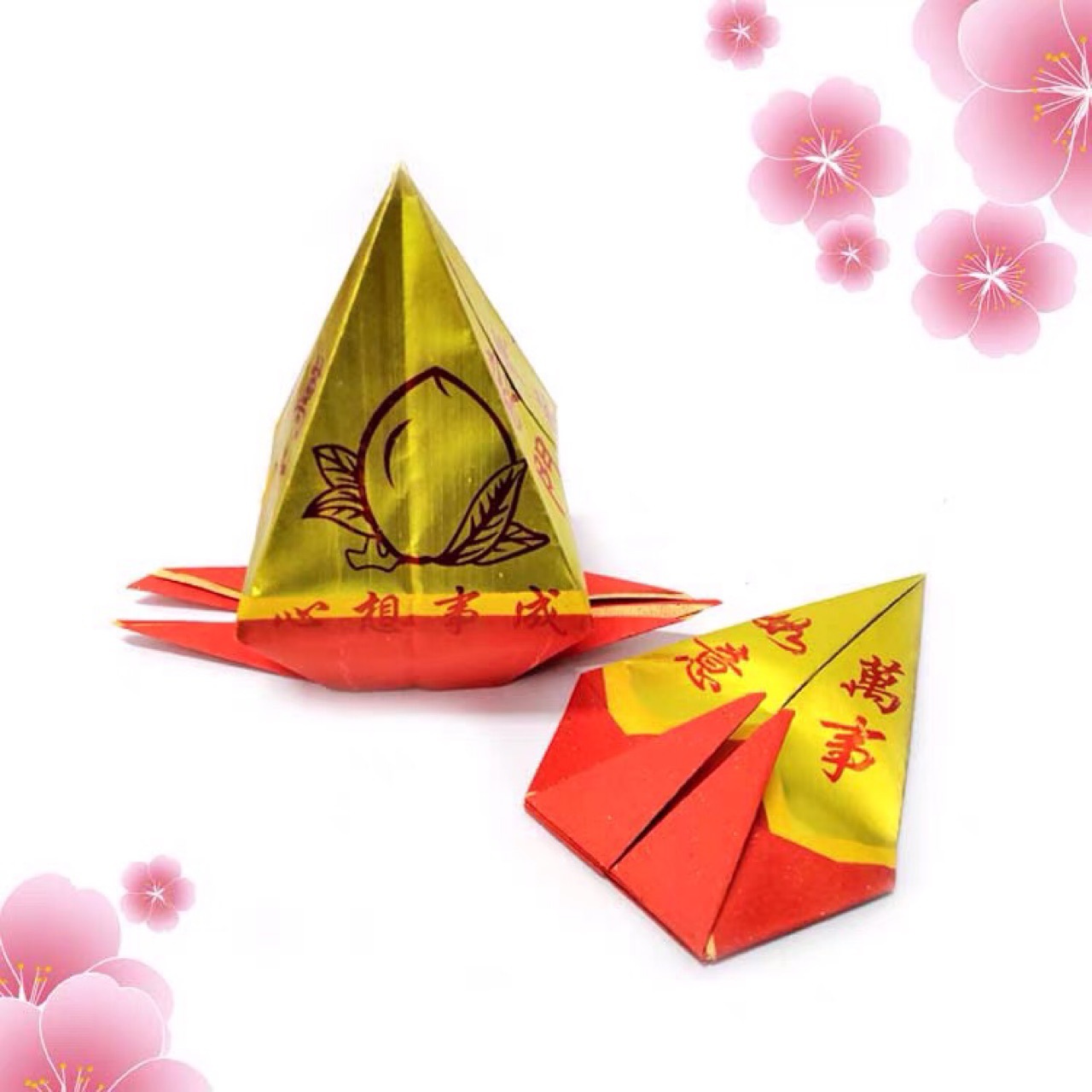 潮汕拜神用品金纸寿桃 吉祥如意拜佛佳品 桃塔 手折纸桃仙桃1个