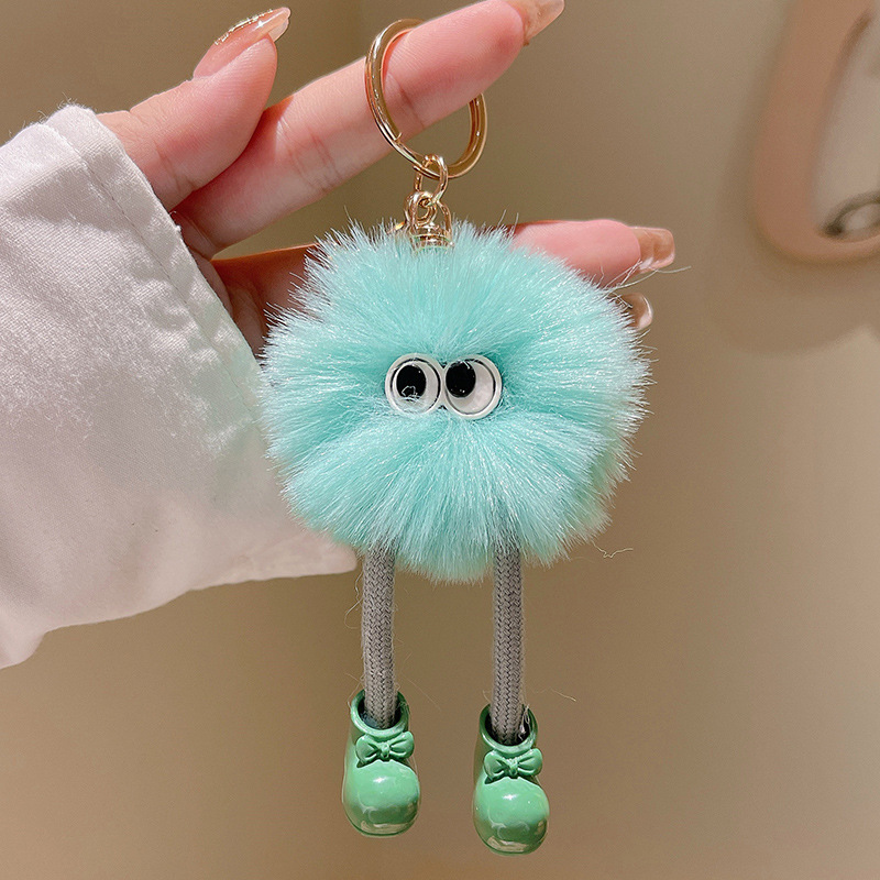 Plush Good Things Happen Cute Briquette Imitation Lazy Rabbit Fur Keychain Car Small Gift Prize Claw Handbag Pendant