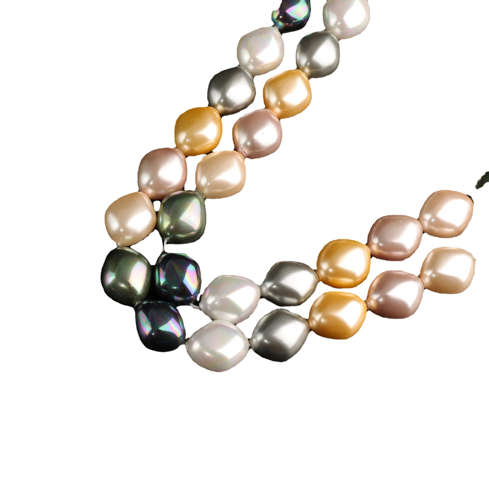 天然南洋异形贝壳珍珠 彩色不定形贝珠串珠 耳环项链吊坠饰品配件