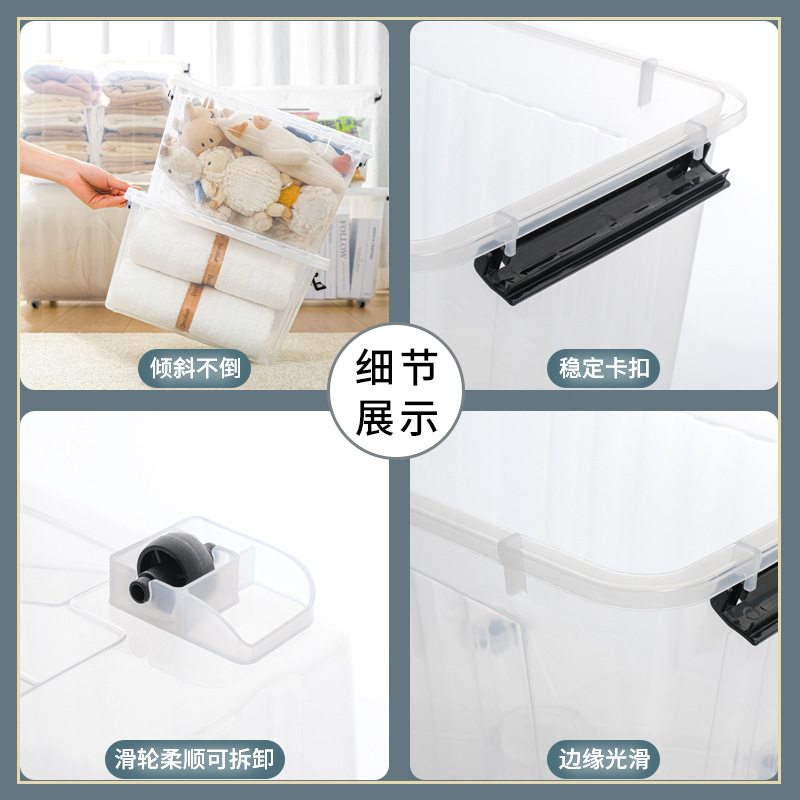 Striped Bedside Bedroom Wardrobe Storage Box Transparent Storage Box Storage Box Plastic Case Spacexpert Same Style