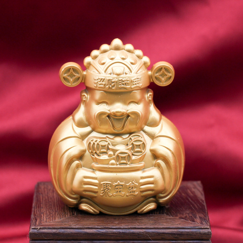 金属笑脸财神爷摆件汽车桌面摆件财爷八方来财柴神爷爷展销会礼品