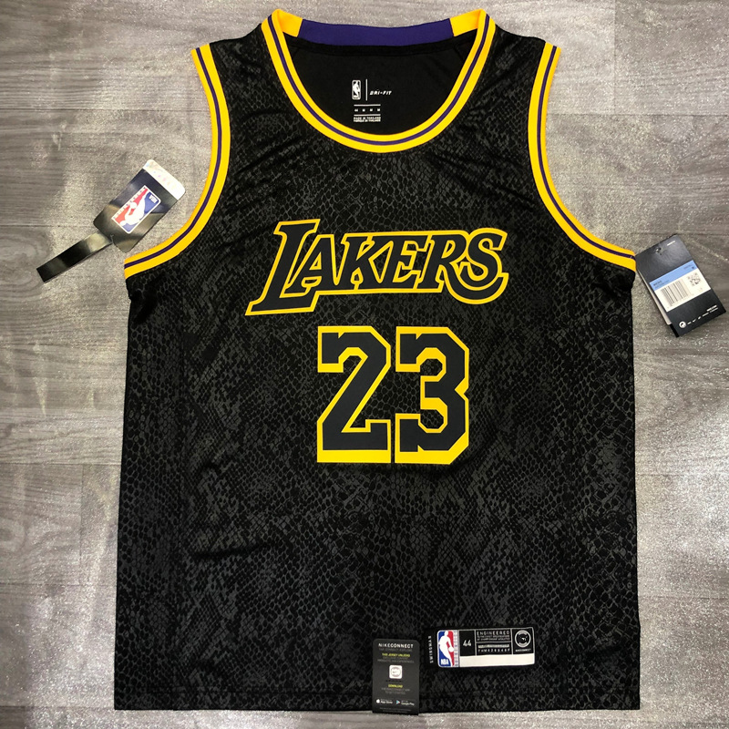 湖人队篮球服上衣 黑曼巴球衣 可定制 一件代发 可过app