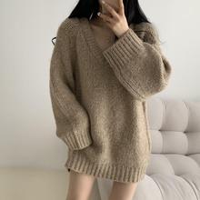 【非常厚】75-230斤韩国chic冬季复古慵懒套头休闲针织毛衣女