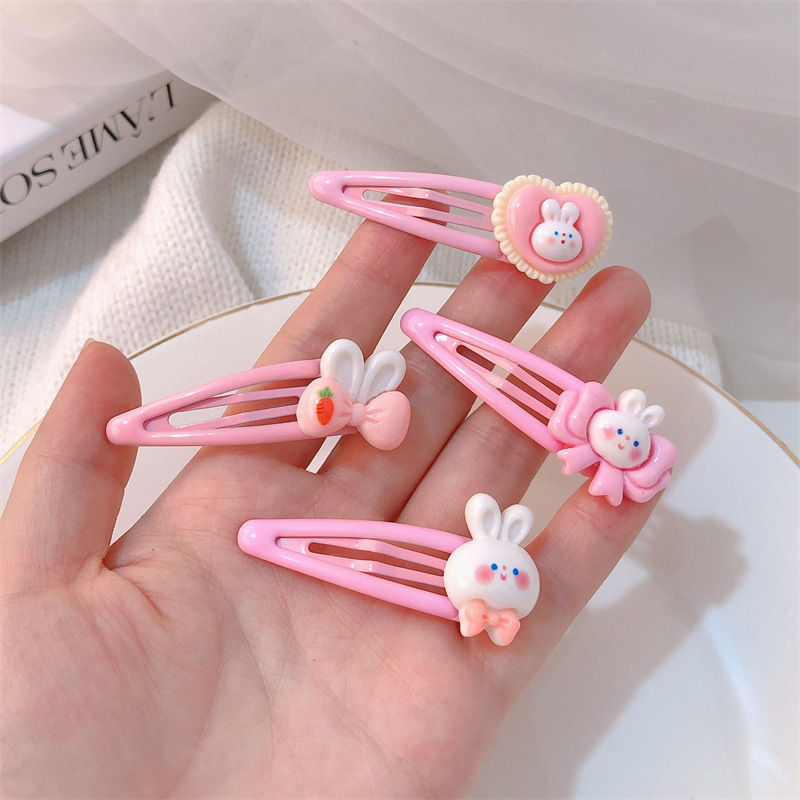 卡通粉色兔子bb夹发夹甜美可爱侧边夹子前额碎发刘海夹发卡头饰