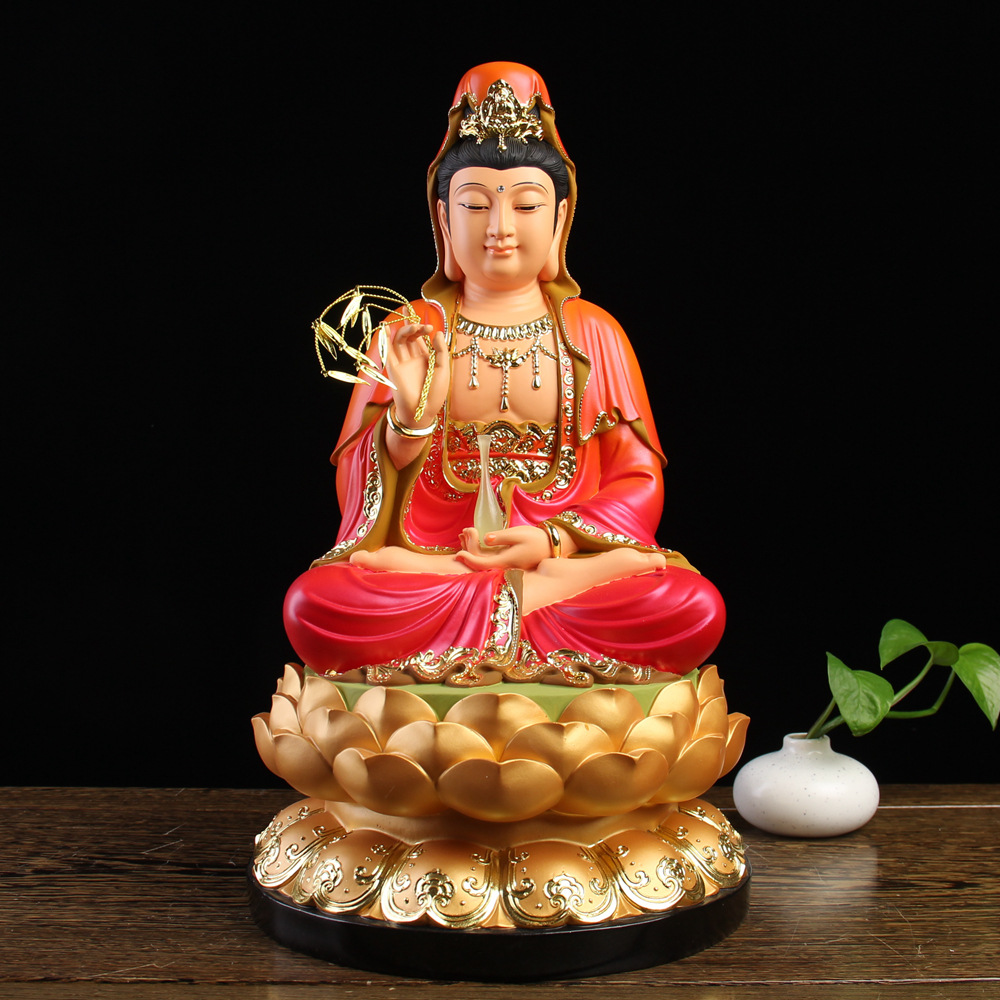 观音佛像居家供奉家用南海坐莲观世音树脂家供摆件-阿里巴巴