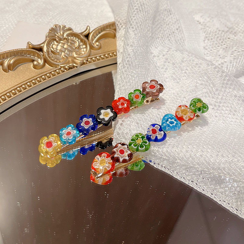 韩国网红发卡千花琉璃发夹侧边刘海边夹后脑勺夹子一字夹少女头饰