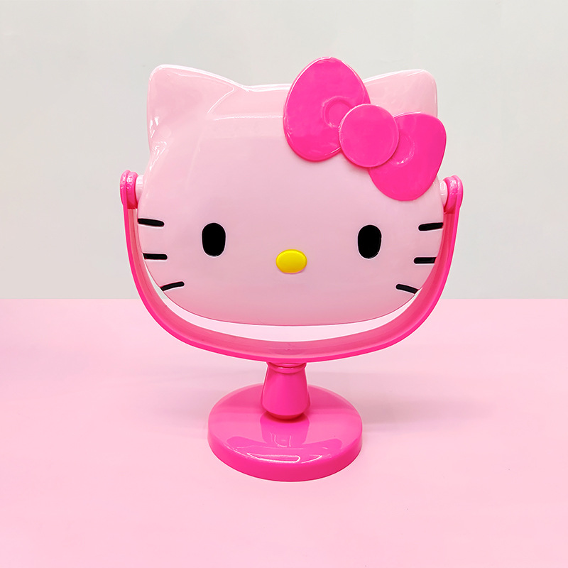 Cute Cat Mirror Desktop Cartoon Hello Kitty Makeup Mirror Mirror Bedroom Desk Mirror Dressing Mirror Factory Wholesale