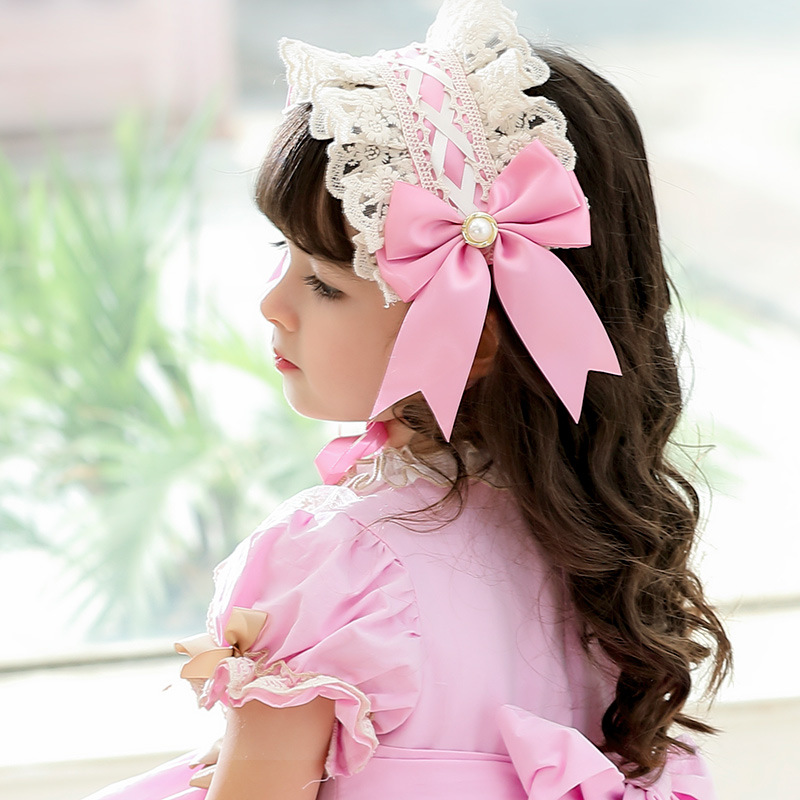 西班牙发箍花嫁爱神公主lo娘百搭蕾丝发带蝴蝶结发夹洛丽塔头饰品