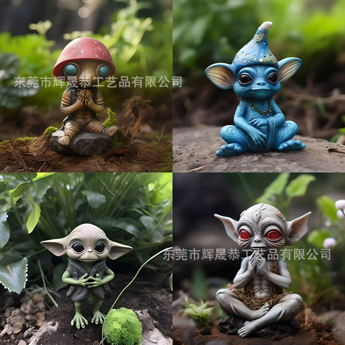 跨境mysterious alien figurines外星人花园摆件树脂工艺品-阿里巴巴