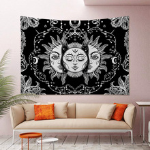 亚马逊跨境新款太阳纹挂毯直播背景挂布波西米亚卧室家居挂毯批发
