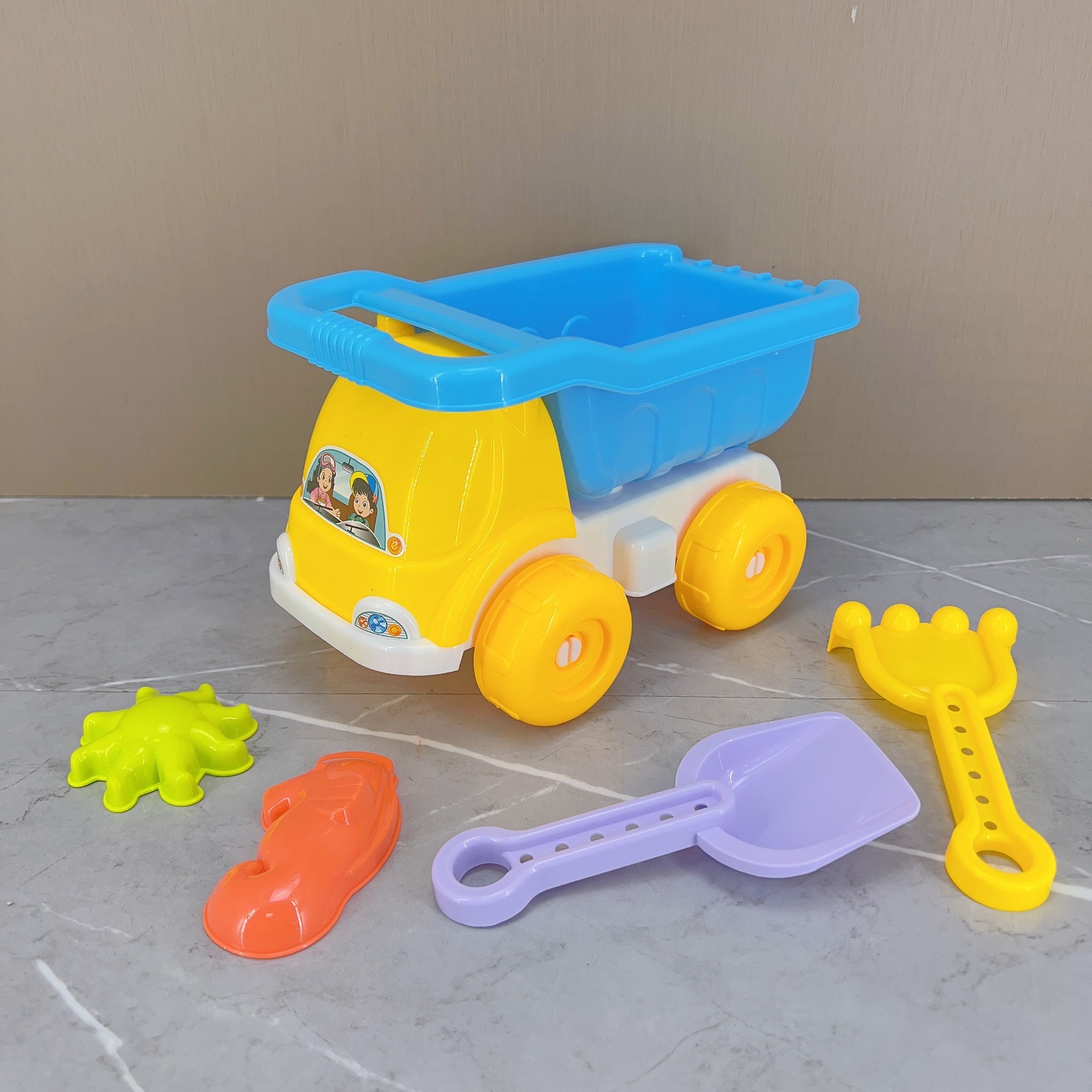 733a-393儿童夏季户外海边戏水玩具沙滩车套装挖沙工具摆摊批发