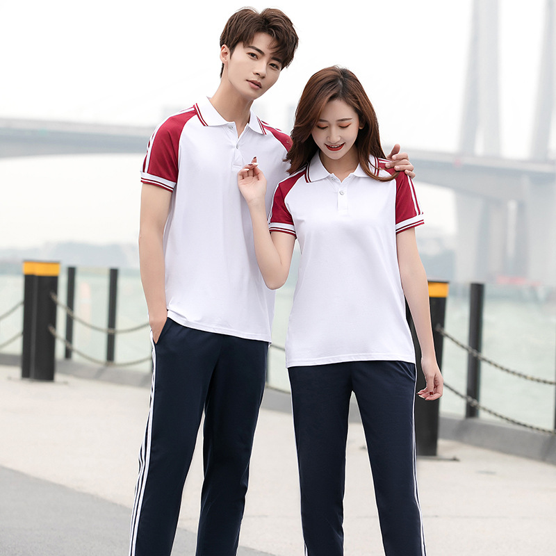 夏装校服套装高中生运动服学生毕业照班服定制夏季短袖上衣男女款