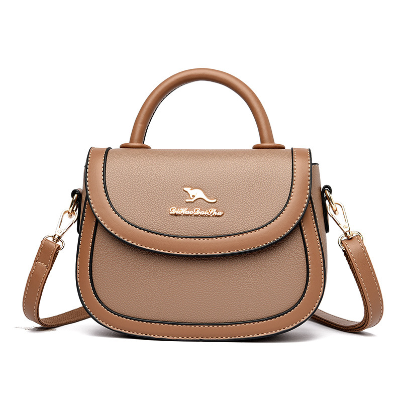 Women's Bag 2023 New Simple Contrast Color Saddle Bag Niche Women Bag Pottery Bag Cross-Border Shoulder Messenger Bag for Women