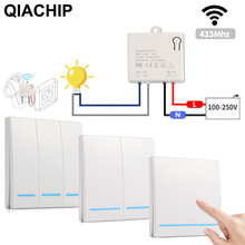 家用无线遥控面板开关86型RF433免布线AC85 110V 220V灯具控制器