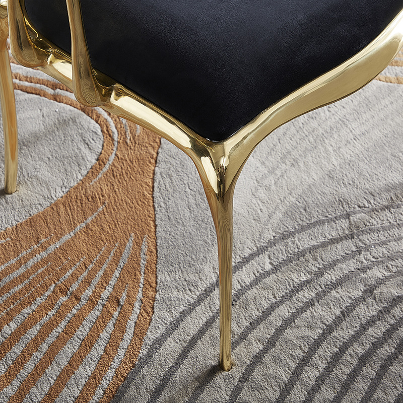 纯铜餐椅art deco风格椅子别墅样品房靠背椅现代设计师扶手椅定制