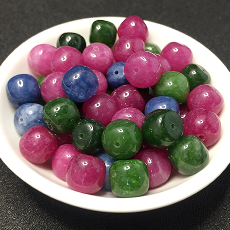 糖果色碧玺老型珠子散珠玉髓串珠diy半成品手链项链饰品配件批发