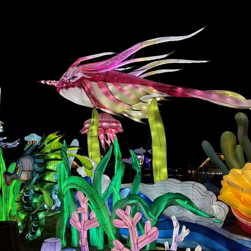 户外大型灯会布置海洋主题造型花灯景区灯展景观灯街道亮化氛围灯
