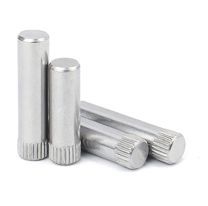 不锈钢滚花销轴销合页销玩具城连接杆锁具圆柱定位销 滚花轴m2-m6
