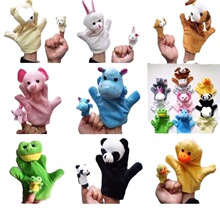 手偶玩具幼儿园讲三只小猪十二生肖小动物一家六口人童话指批发批