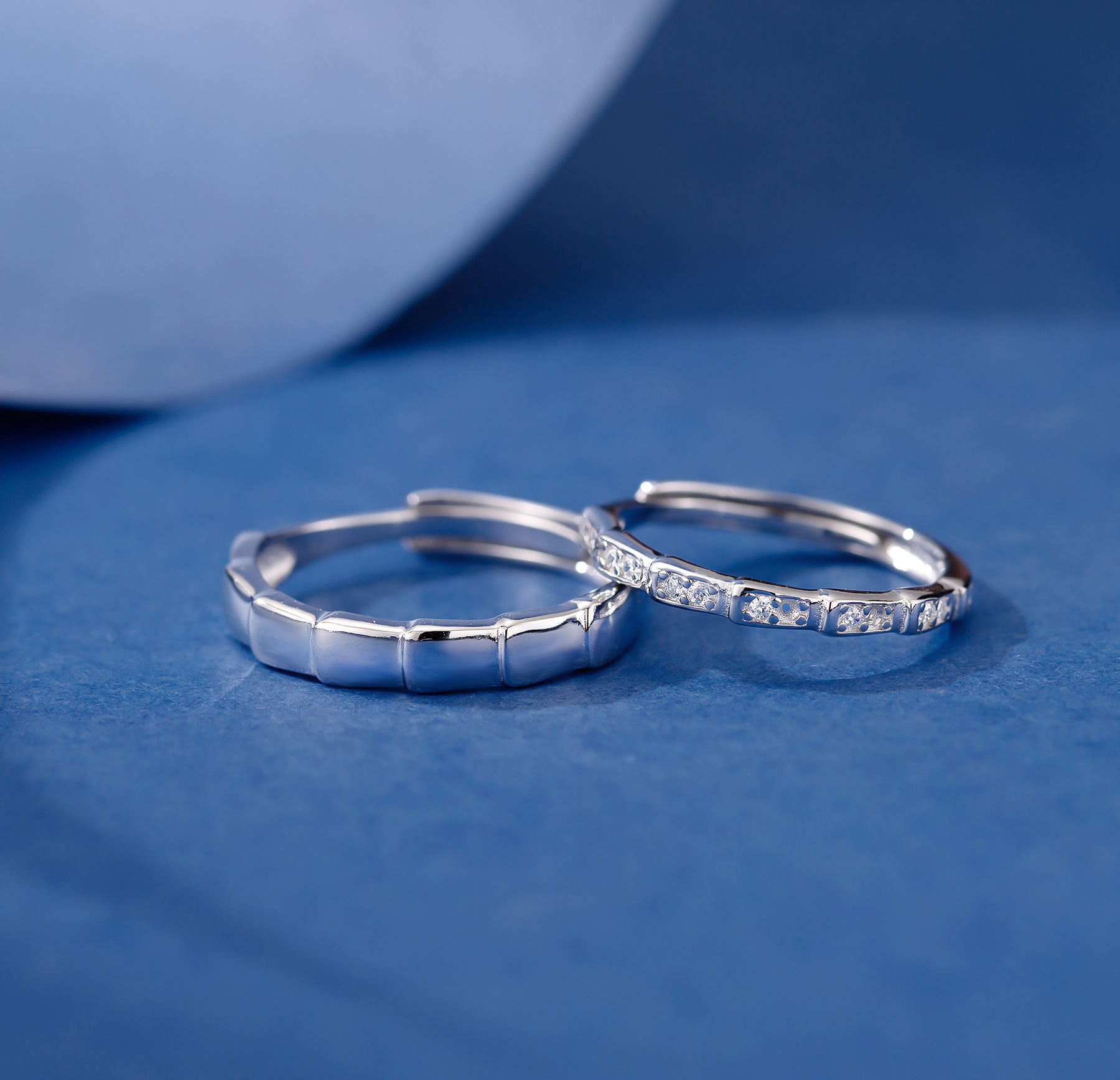 s925纯银青梅竹马情侣戒指 时尚创意男女订婚对戒指环活口可调节