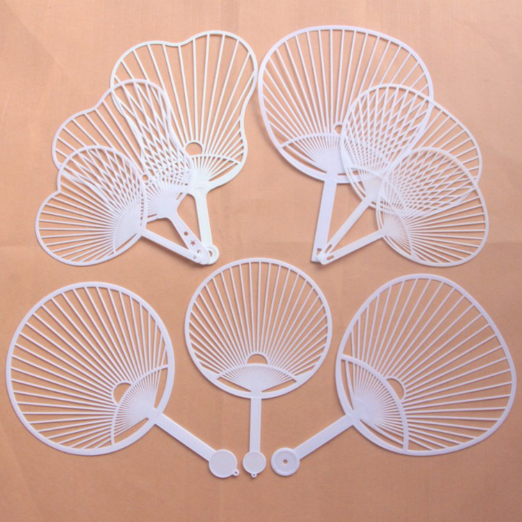 厂家供应广告扇 空白团扇扇柄手柄 胶扇扇柄手柄扇股pp塑料可定制