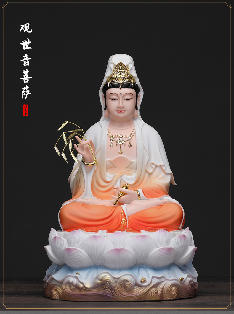 树脂彩绘娑婆三圣佛像居家供奉地藏王菩萨观世音菩萨释迦牟尼摆件