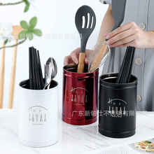 定制 ins风跨境创意不锈钢筷子筒筷子罐厨房餐具收纳置物沥水筒批