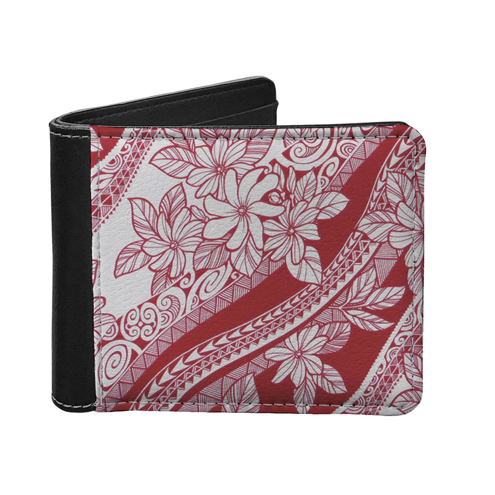 夏威夷花男士钱包短款零钱包钱夹美金包男包图案logo批发独立站