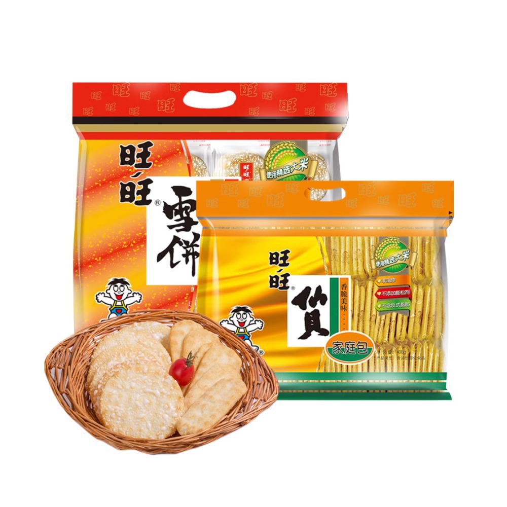 旺旺雪饼仙贝大米饼零食锅巴饼干膨化休闲食品年货大礼包-阿里巴巴