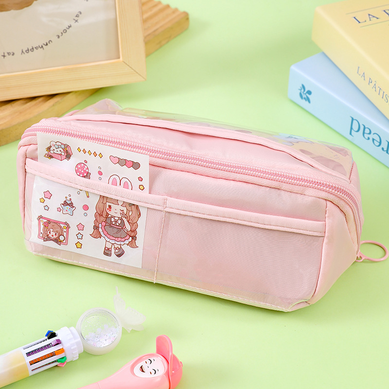 10-Layer Prism Transparent Pencil Case Ins Japanese Large Capacity Junior High School Boys and Girls Simple High-Looking Pencil Box