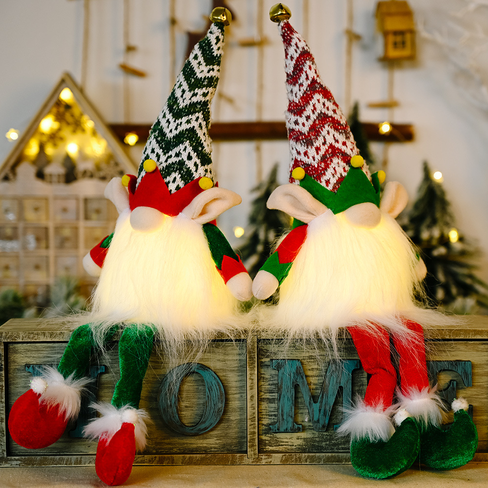 New Christmas Decoration Christmas Elf Light-Emitting Rudolf Doll Christmas Faceless Doll Doll