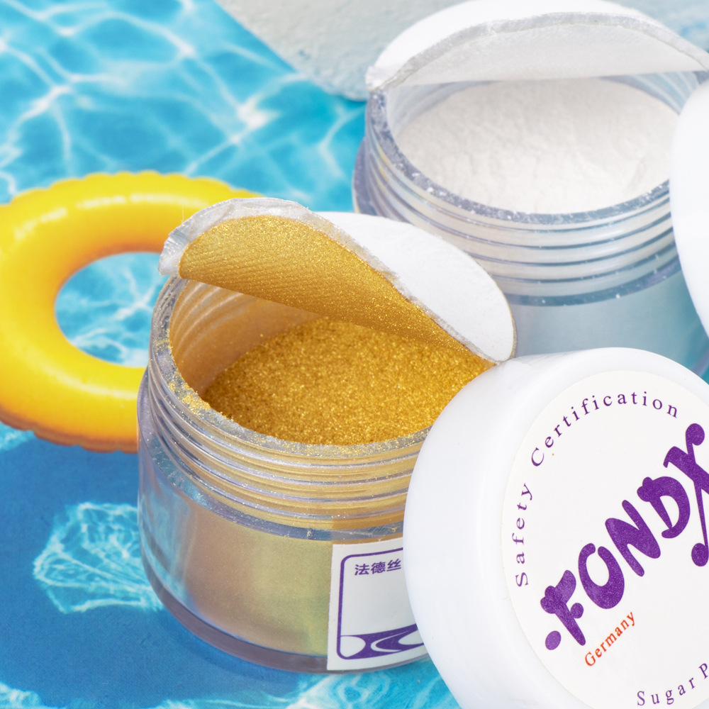 烘焙翻糖淋面金粉可食用进口闪粉金粉银粉马卡龙巧克力古铜色素粉-阿