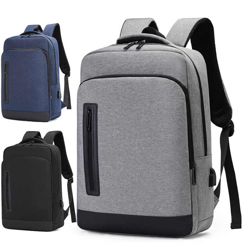 Business Large Capacity Backpack Men's Simple Travel Student Class 15.6-Inch Notebook Computer Schoolbag