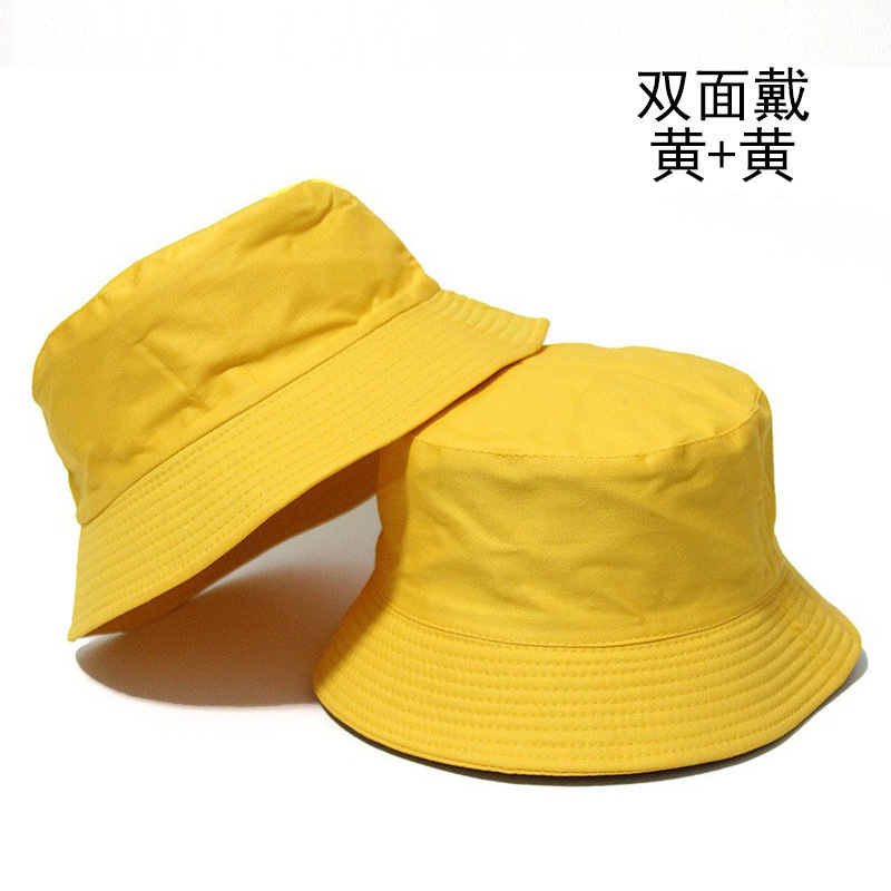 Double-Sided Fisherman Hat Men's Korean-Style Simple Casual All-Match Basin Hat Women's Solid Color Light Board Sun Hat Couple Hat Fashion