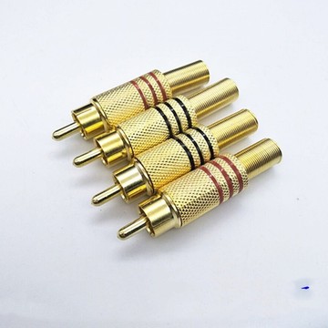 镀金焊接式莲花头 音视频插头 rca头 av插头 音箱插头监控头