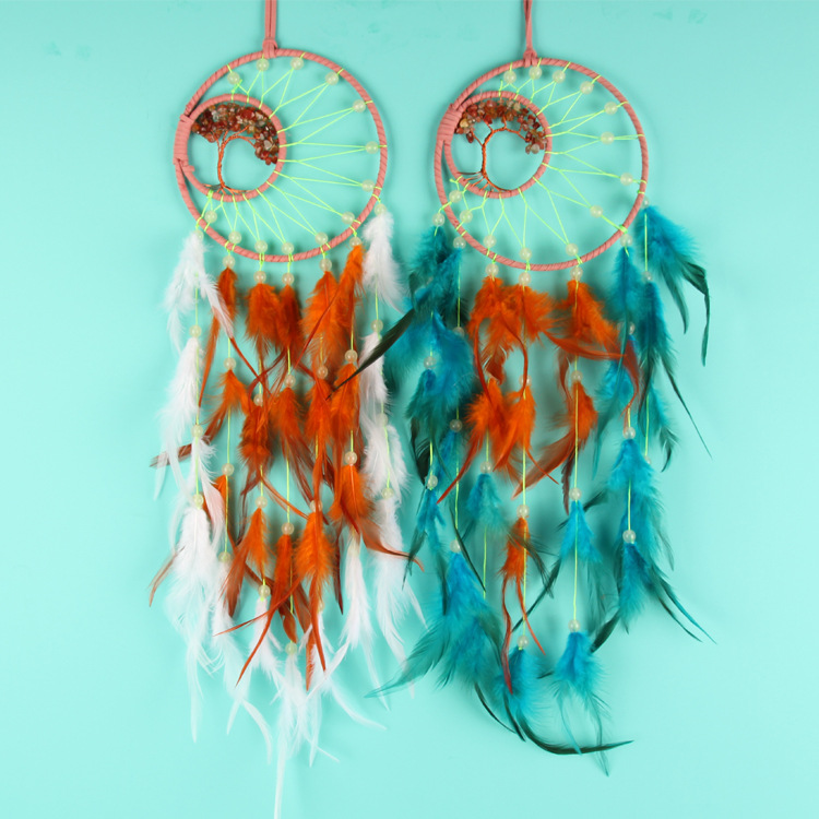 New Night Luminous Dreamcatcher Wind Chimes Pendant Indian Style Bedroom Study Room Decoration Hanging Decoration Factory Direct Sales