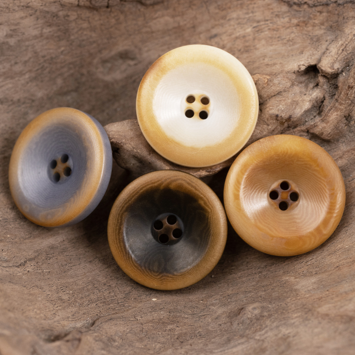 复古火烧灰蓝色棉麻衬衫西服天然果实纽扣深墨绿色呢子大衣风衣扣