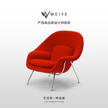 北欧单人沙发椅设计师创意子宫椅现代简约真皮轻奢休闲午休躺椅