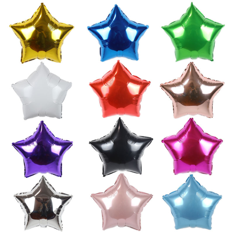 18-Inch Five-Pointed Star Birthday and Holiday Banquet Background Wall Decoration Aluminum Film Balloon Stage Party Atmosphere Layout Supplies